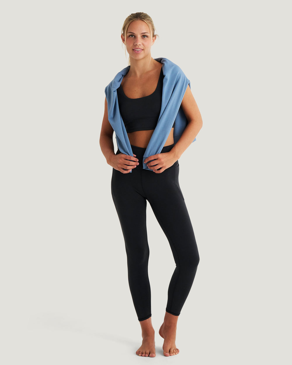 Women's Bamboo Lightweight Fleece Crew in Windward Blue