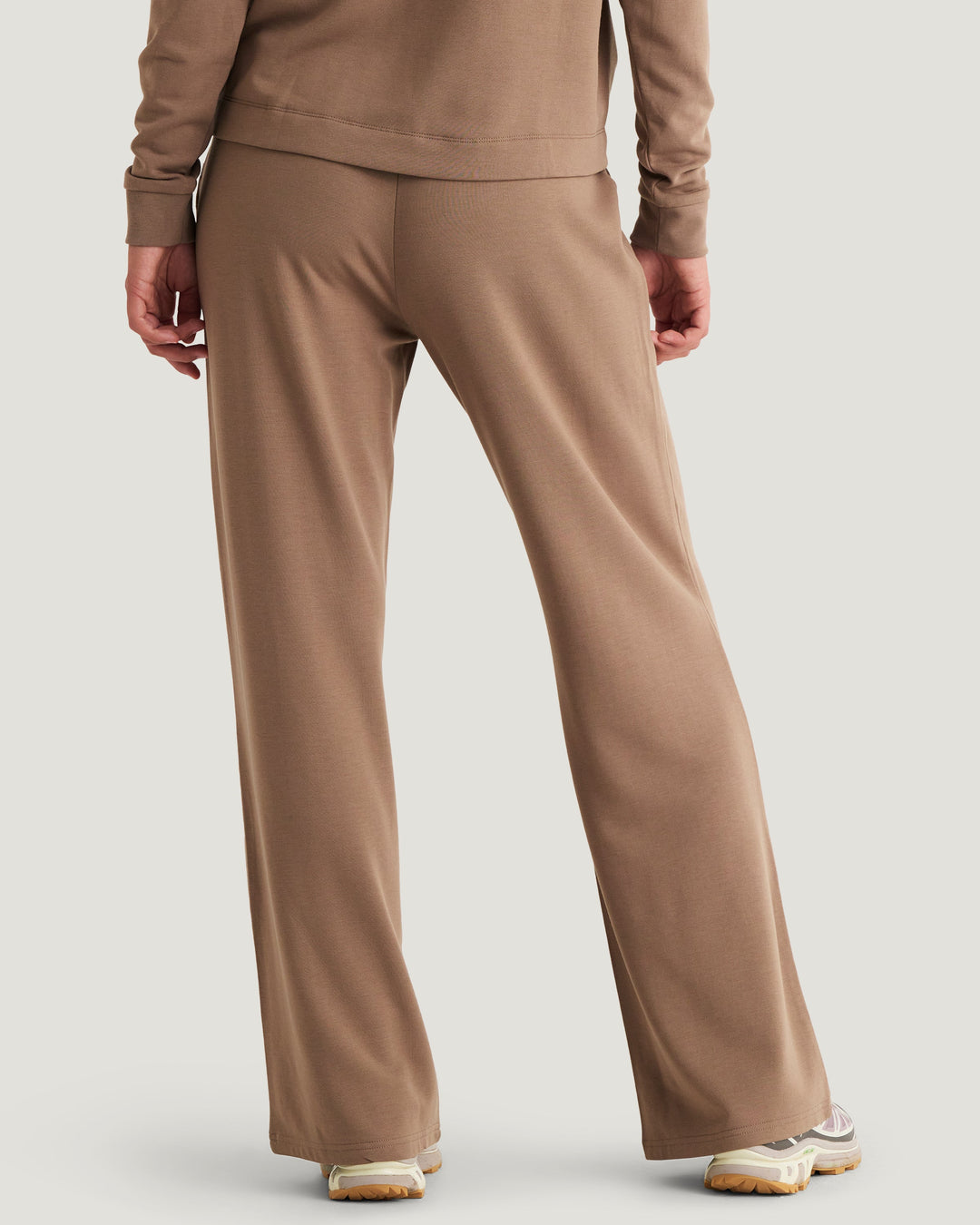 Free Fly Women's Bamboo Lightweight Fleece Wide Leg Pant in Fossil