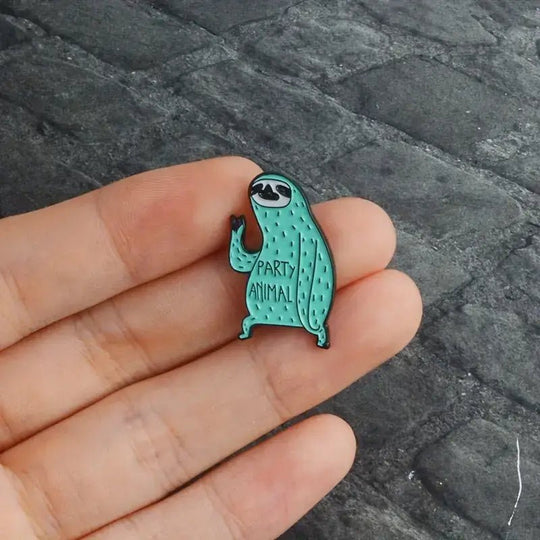 Adorable Cartoon Sloth Metal Pin - Davidson Provision Co.