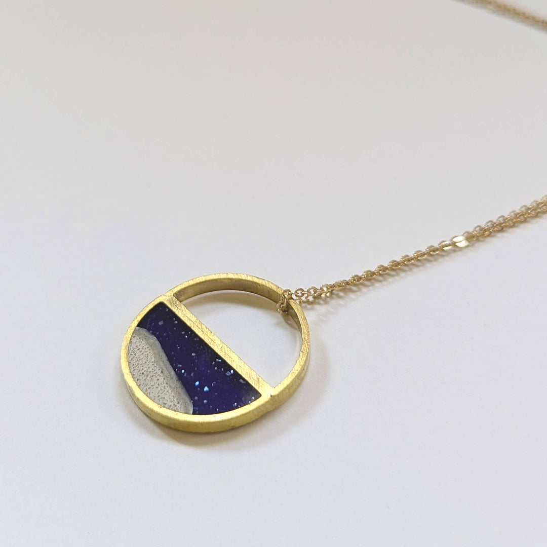 Half Circle Beach Scene Necklace