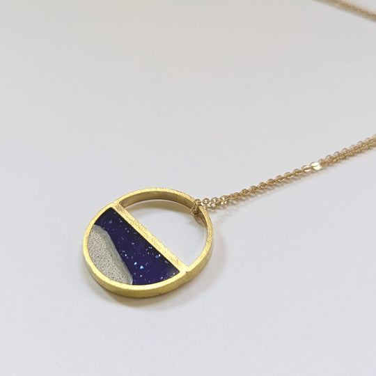 Half Circle Beach Scene Necklace