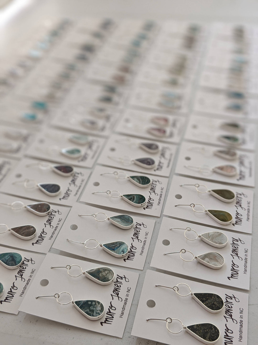 Drop with Loop Resin Earrings