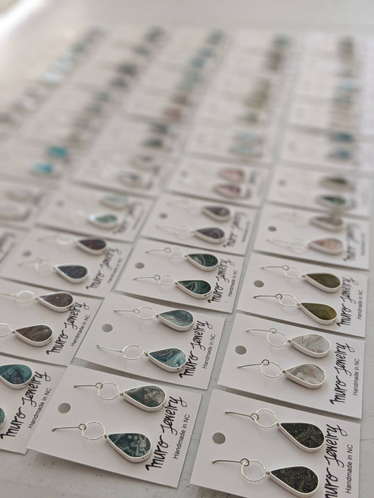 Drop with Loop Resin Earrings