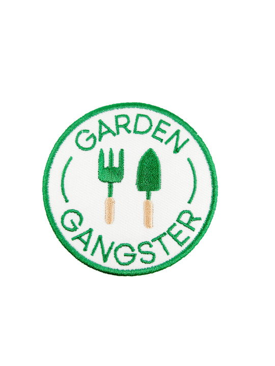 Field Trip Threads - Garden Gangster Embroidered Iron On Patch Organic Farm Hats