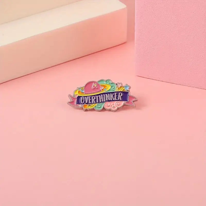 Stylish Overthinker Enamel Lapel Pin- Stylish Luddite Pin