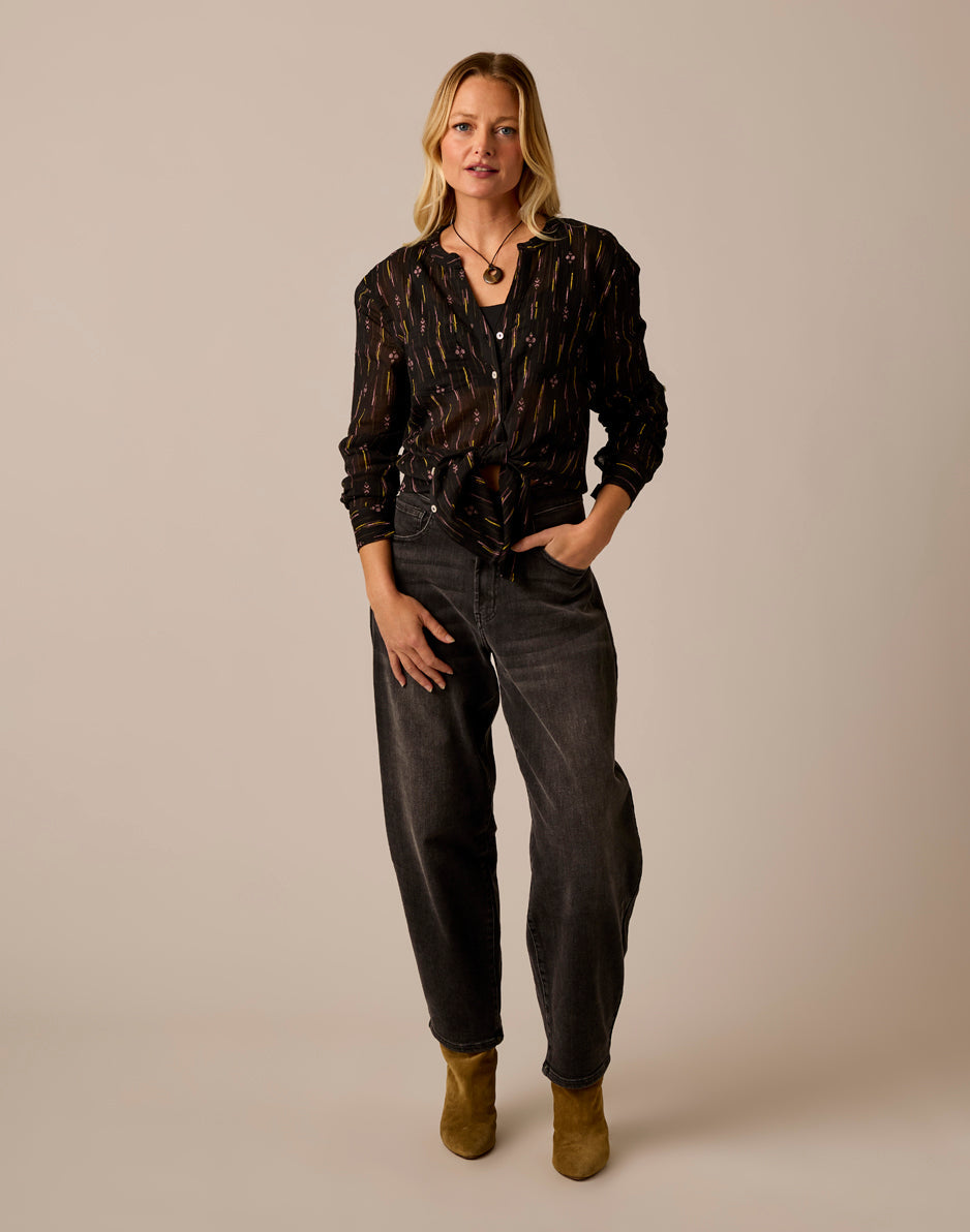 Carve Dylan Gauze Tunic in Ombre Ikat, front full look - Davidson Provision Co.