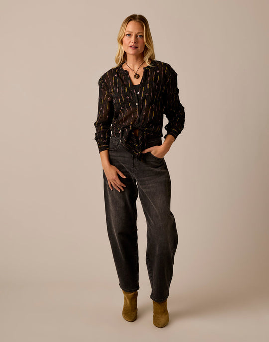 Carve Dylan Gauze Tunic in Ombre Ikat, front full look - Davidson Provision Co.