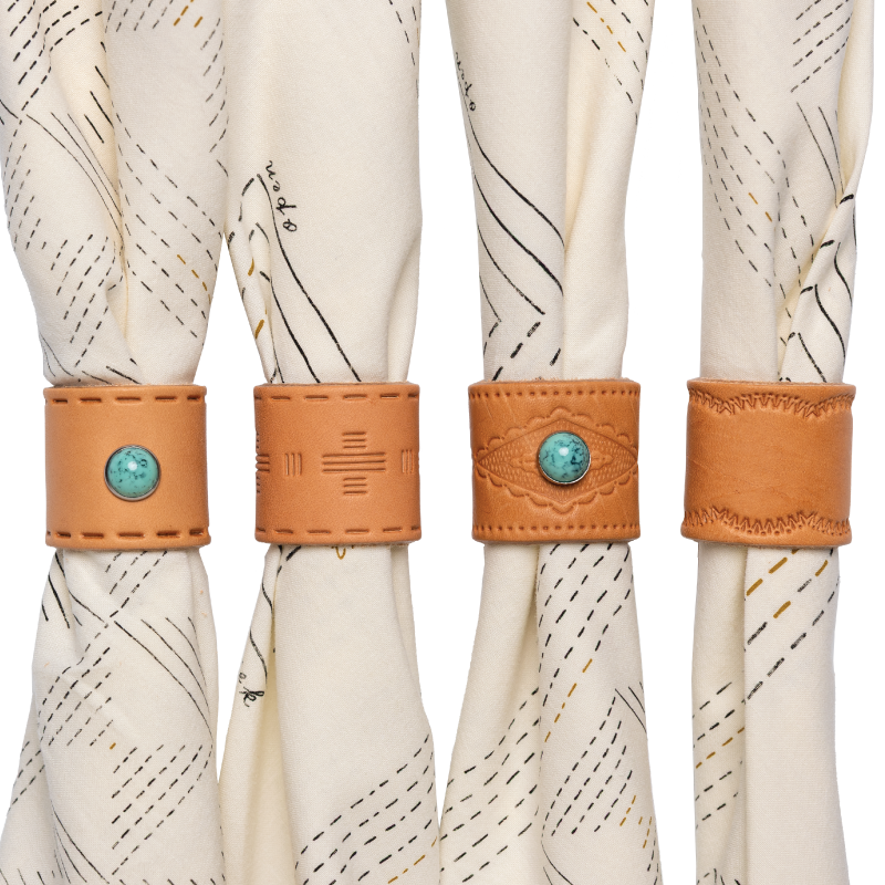 Leather bandana slide - tooled