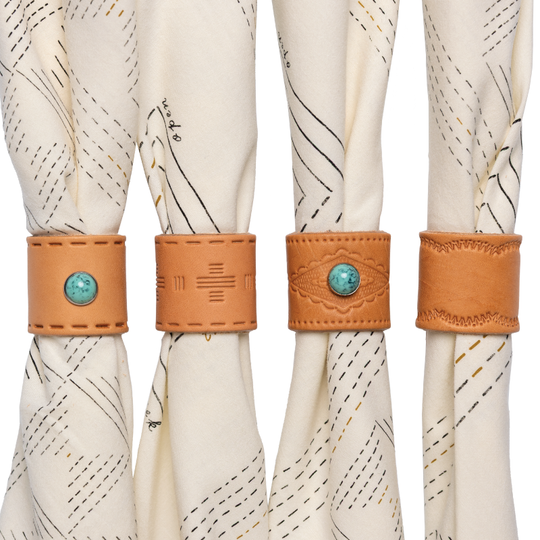 Leather bandana slide - tooled