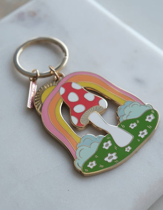 Magic Mushroom Enamel Keychain