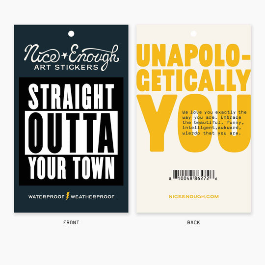 Straight Outta - 3" Name Drop Sticker