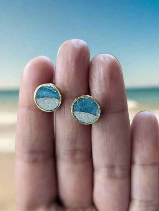 Beach Stud Earrings - Turquoise Circle - Davidson Provision Co.