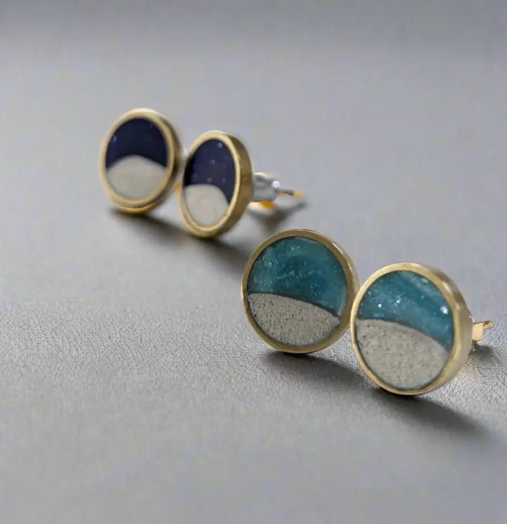 Beach Stud Earrings - Turquoise Circle - Davidson Provision Co.