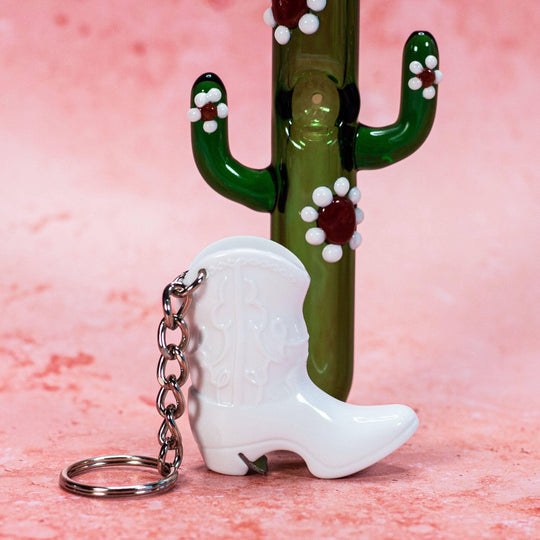Boot Bottle Opener Keychain- White - Davidson Provision Co.