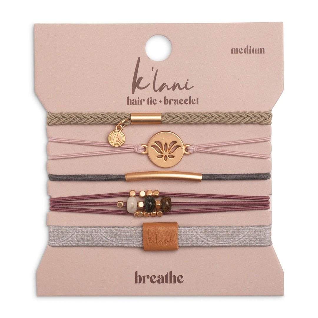 "Breathe" Lotus Flower Yoga Inspired Hair Tie Bracelets - Davidson Provision Co.