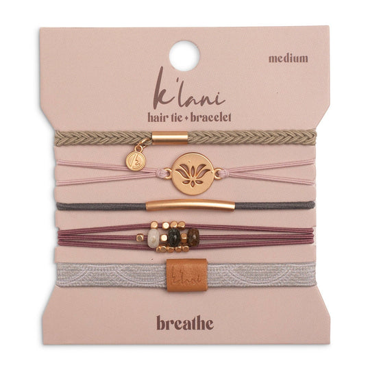 "Breathe" Lotus Flower Yoga Inspired Hair Tie Bracelets - Davidson Provision Co.