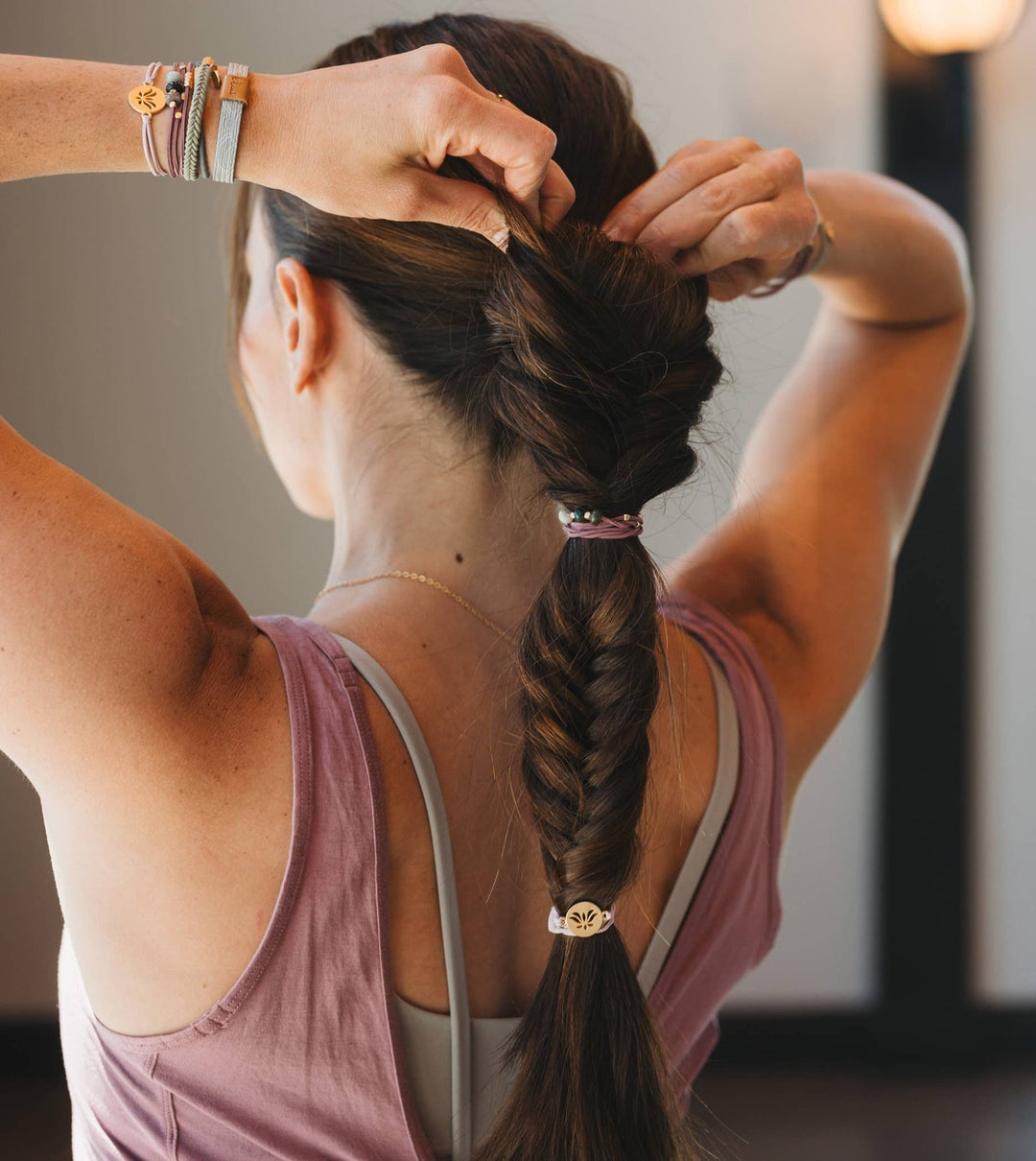"Breathe" Lotus Flower Yoga Inspired Hair Tie Bracelets - Davidson Provision Co.