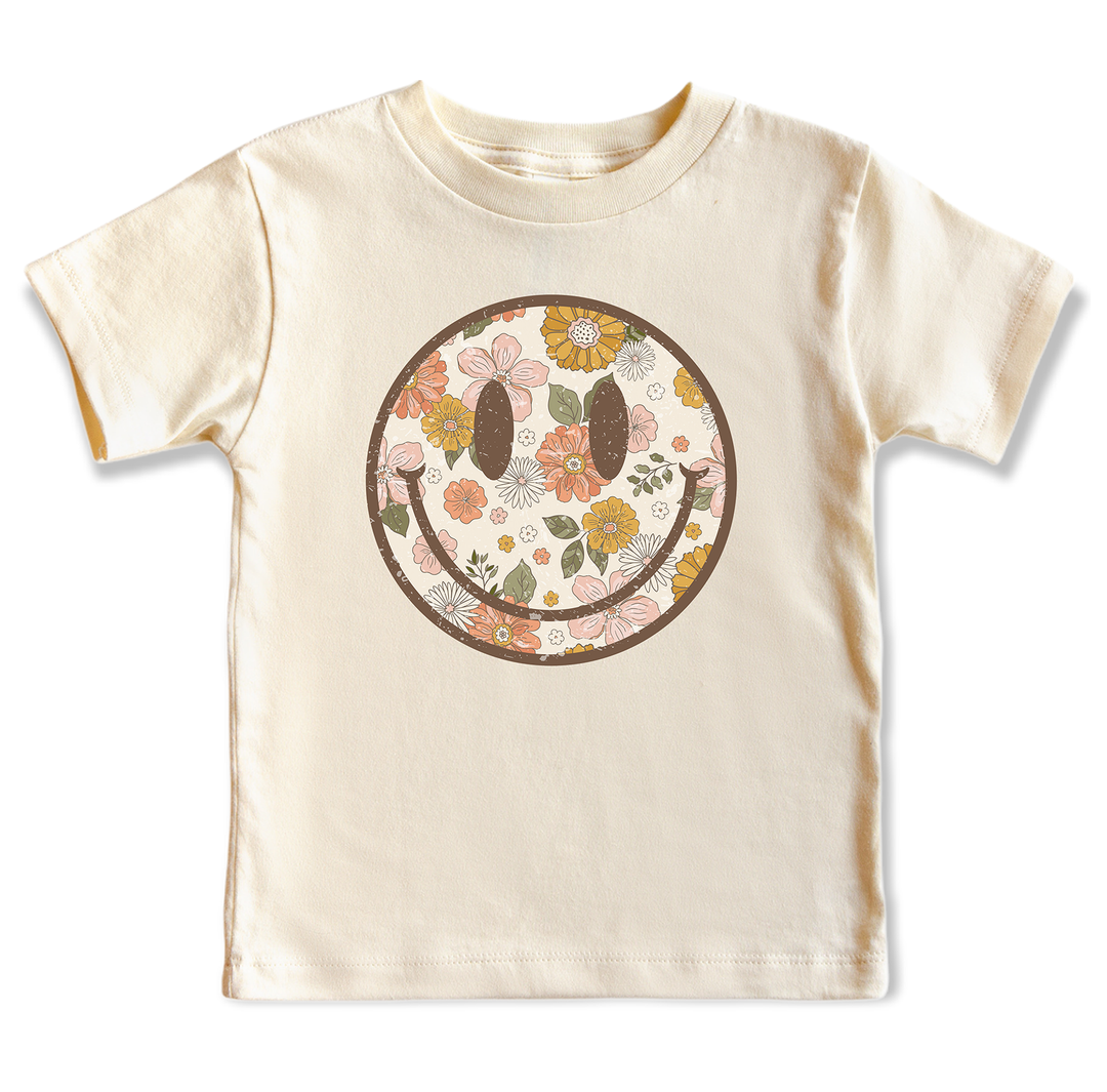 Floral Smiley Face | Girls Sweatshirt