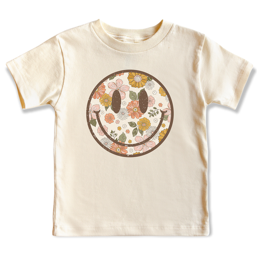 Floral Smiley Face | Girls Sweatshirt