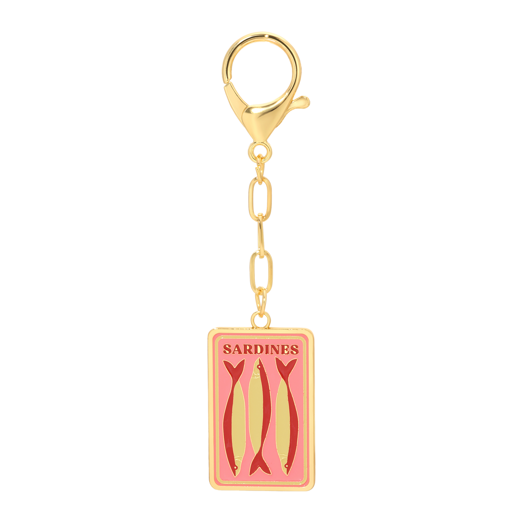 Sardines Enamel Bag Charm/Keychain