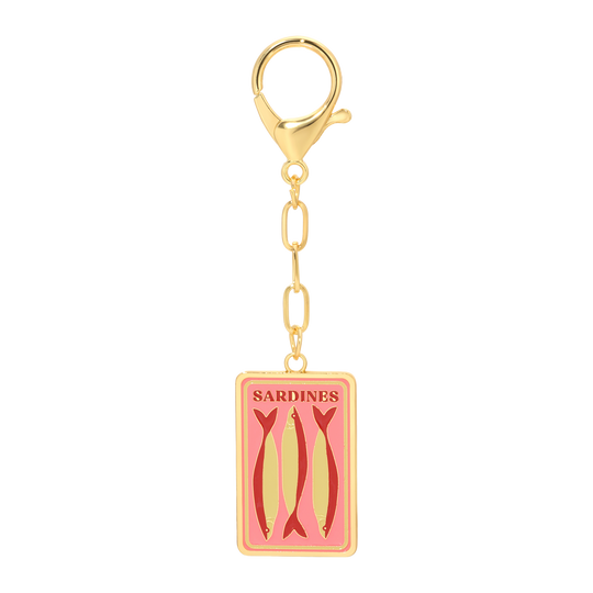 Sardines Enamel Bag Charm/Keychain