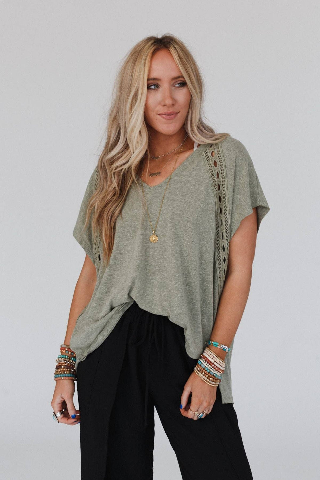 Camden Lace V Neck Top - Davidson Provision Co.