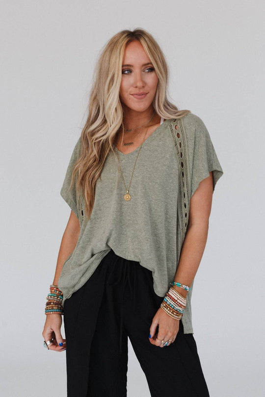 Camden Lace V Neck Top - Davidson Provision Co.