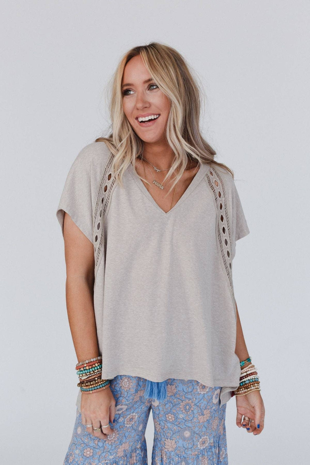 Camden Lace V Neck Top - Davidson Provision Co.