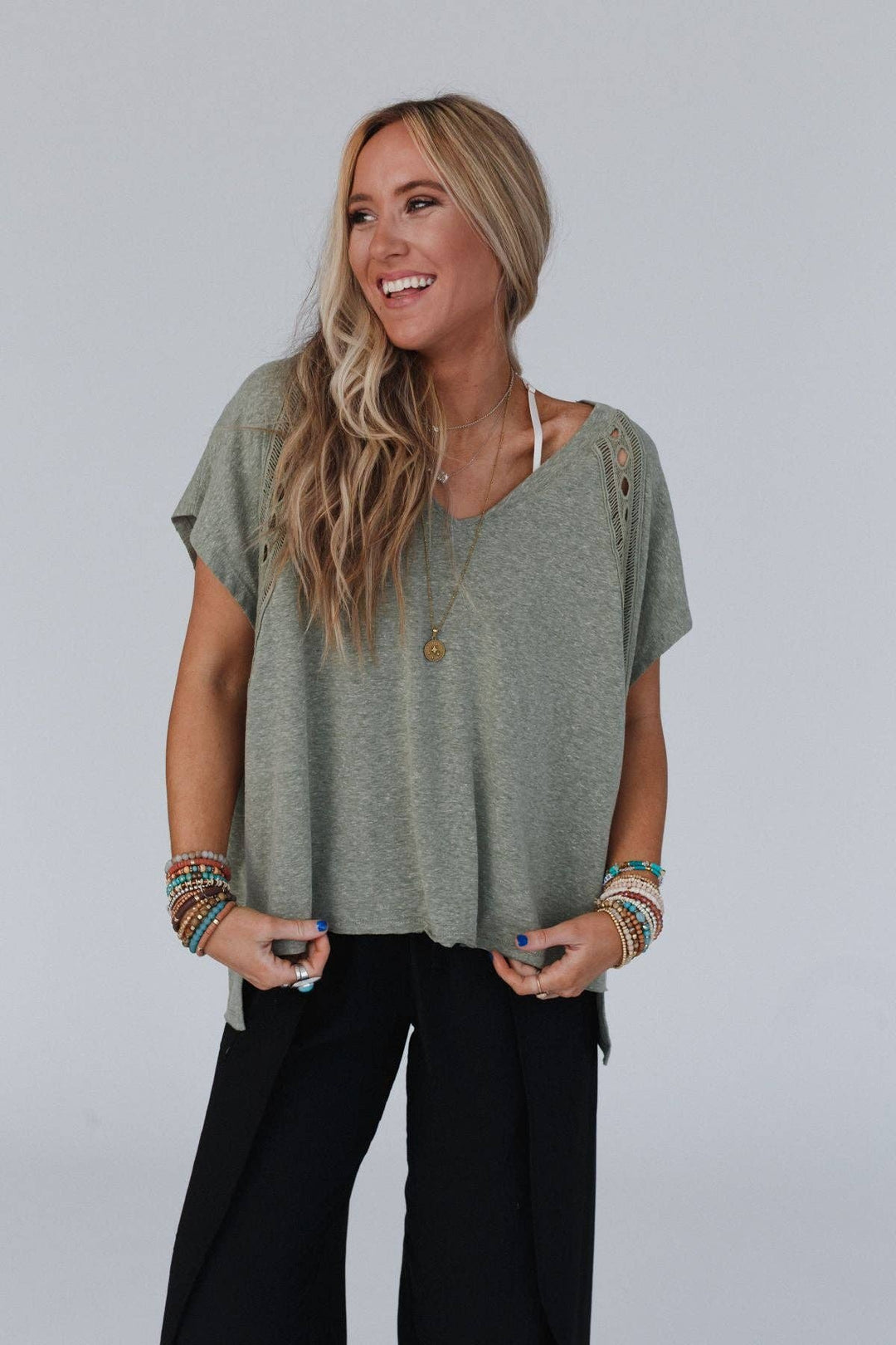 Camden Lace V Neck Top - Davidson Provision Co.