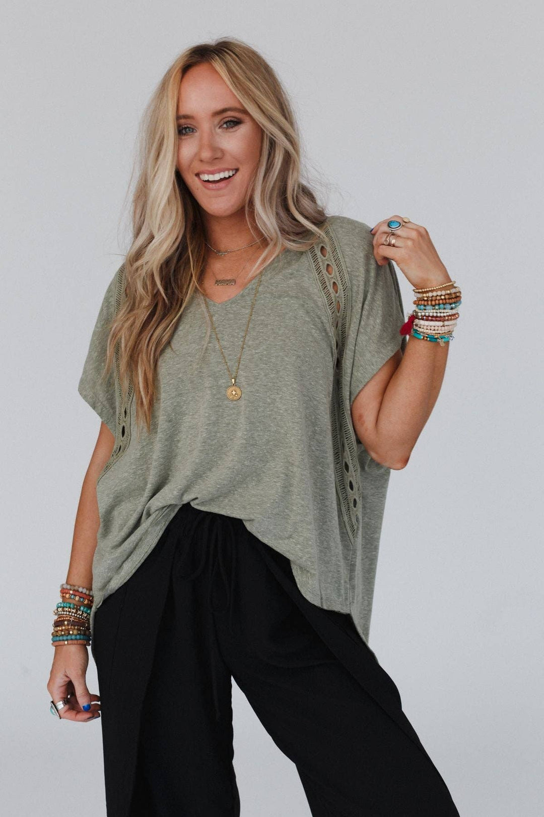Camden Lace V Neck Top - Davidson Provision Co.