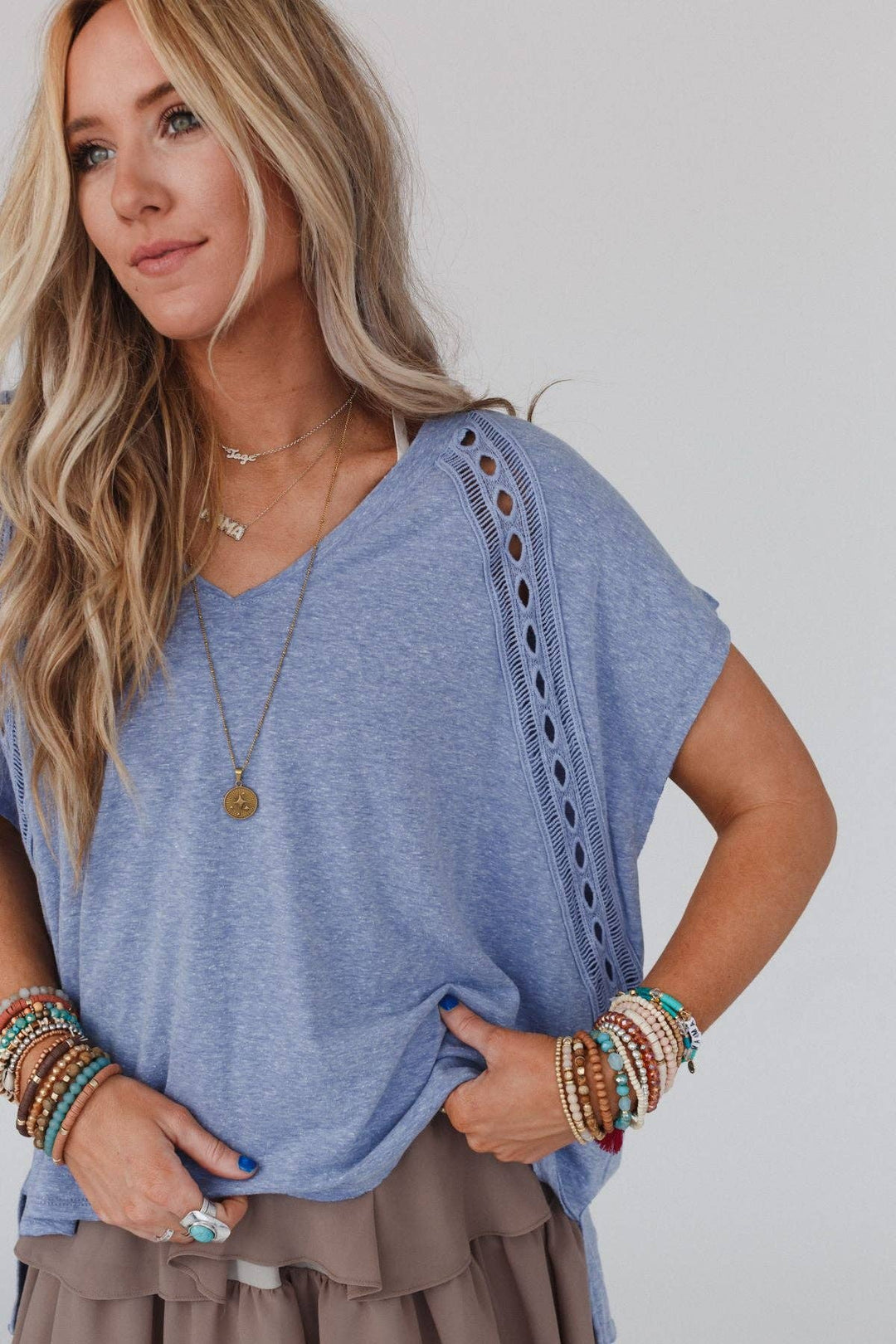 Camden Lace V Neck Top - Davidson Provision Co.