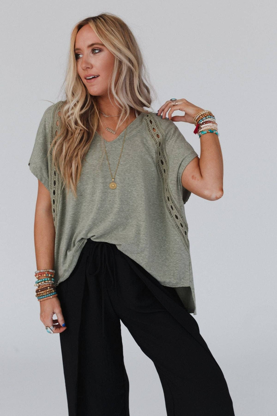 Camden Lace V Neck Top - Davidson Provision Co.