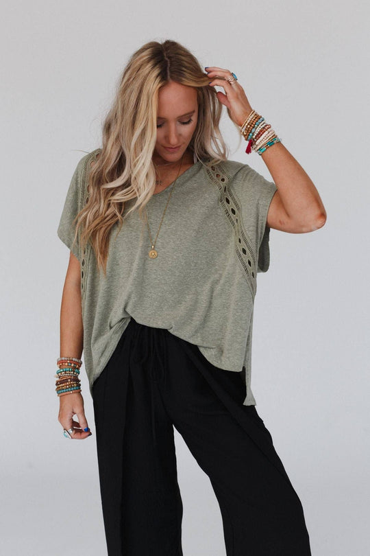 Camden Lace V Neck Top - Davidson Provision Co.