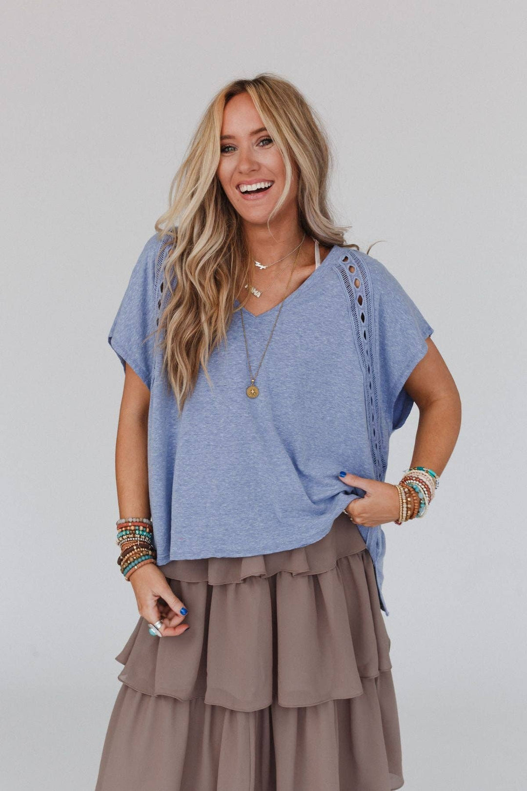 Camden Lace V Neck Top - Davidson Provision Co.