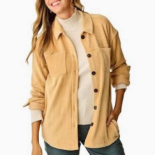 Hudson Stretch Cord Shacket