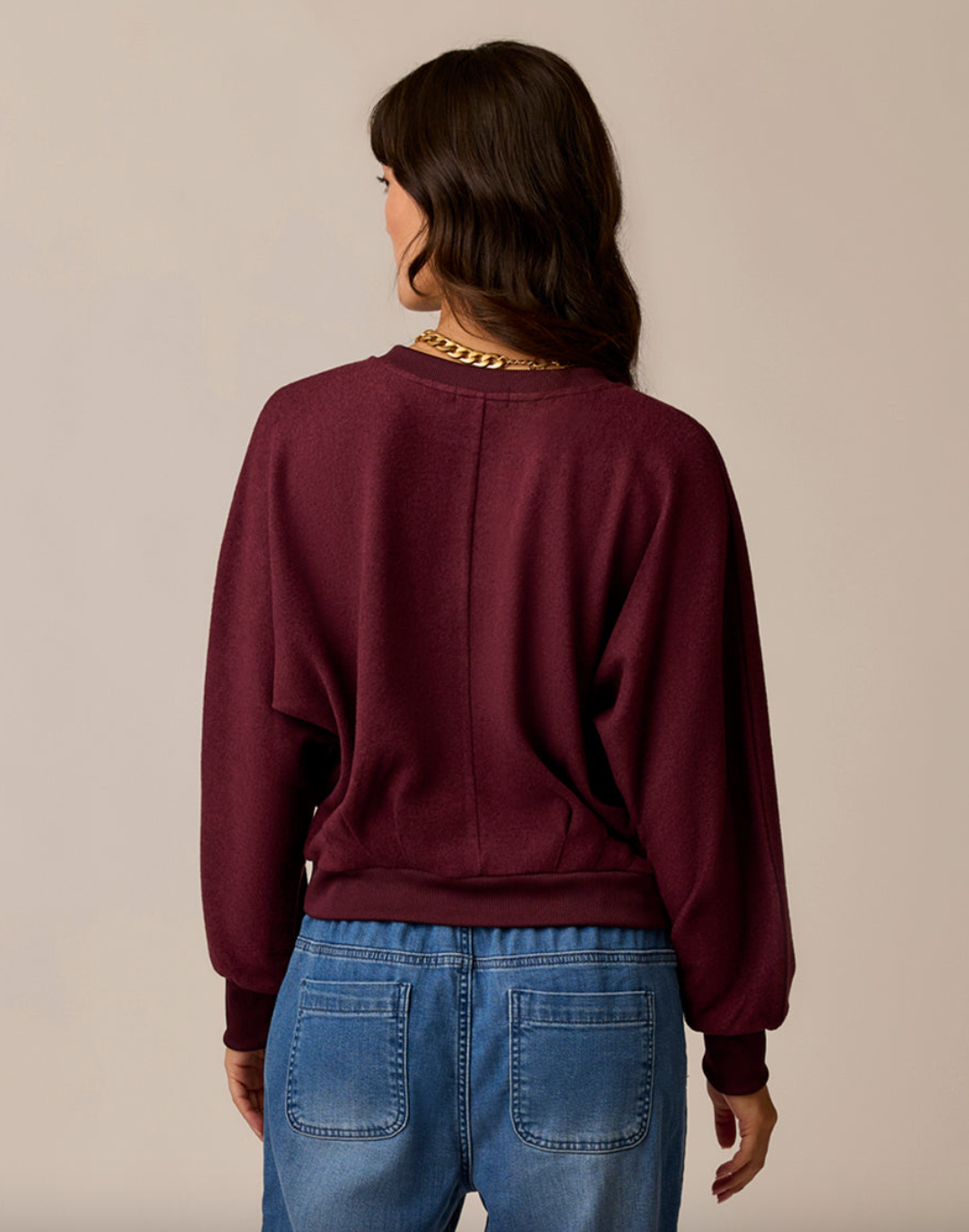 Carve Anneke Supersoft Dolman in Sangria Heather – back