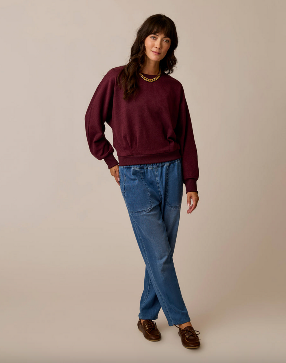 Carve Anneke Supersoft Dolman in Sangria Heather – front full