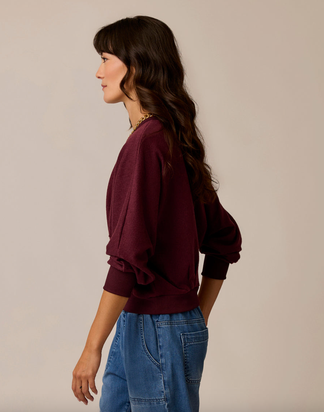 Carve Anneke Supersoft Dolman in Sangria Heather – side