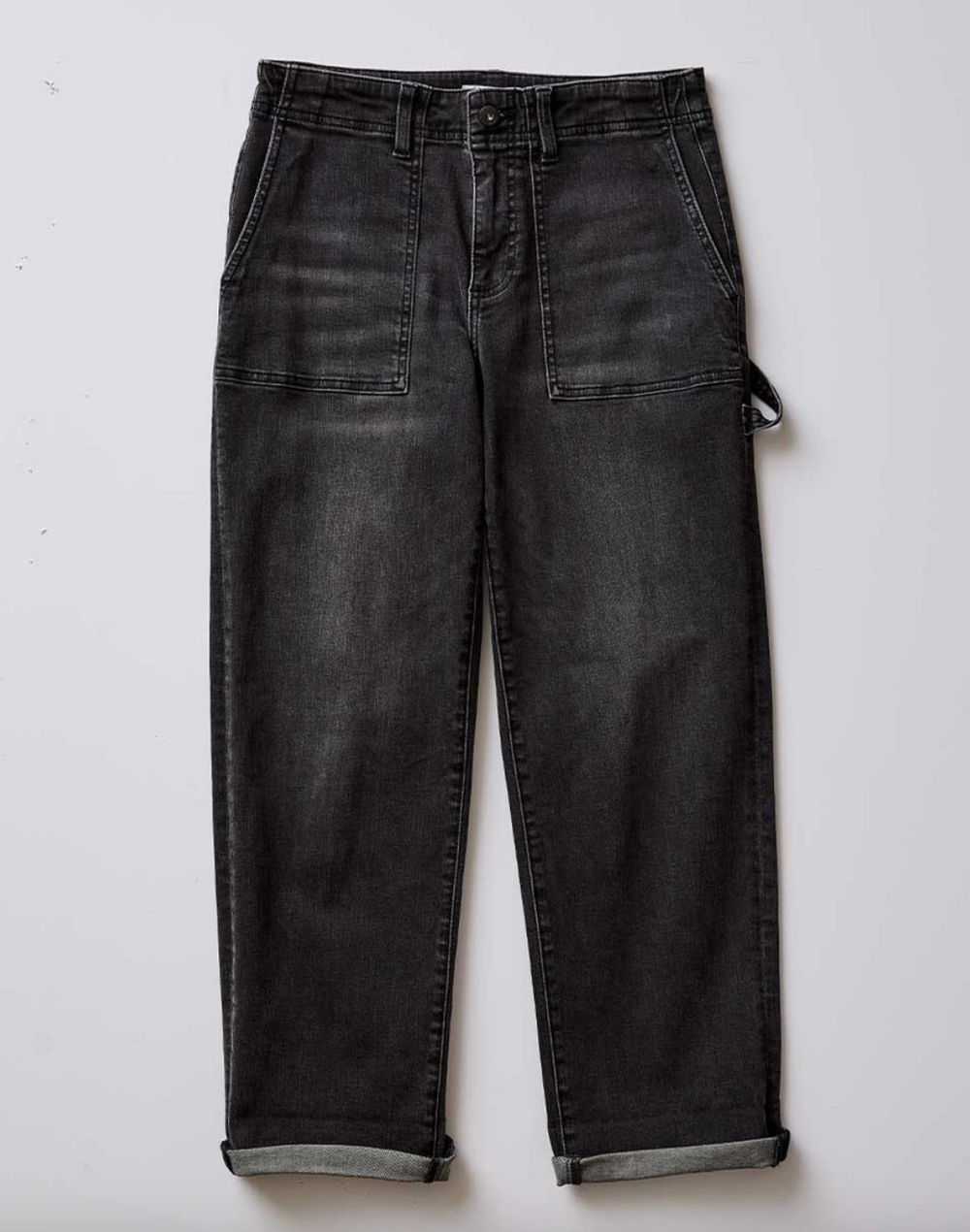 Carve Corey Denim Pant in Washed Black – front flat lay
