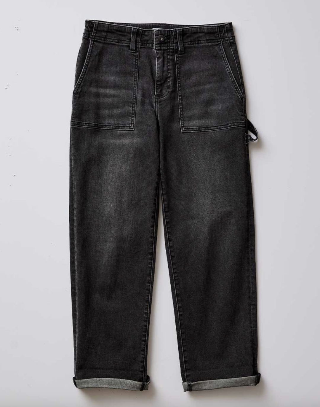 Carve Corey Denim Pant in Washed Black – front flat lay