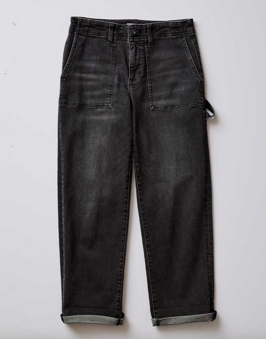 Carve Corey Denim Pant in Washed Black – front flat lay