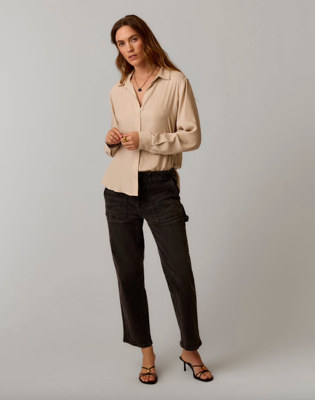 Carve Corey Denim Pant in Washed Black – front