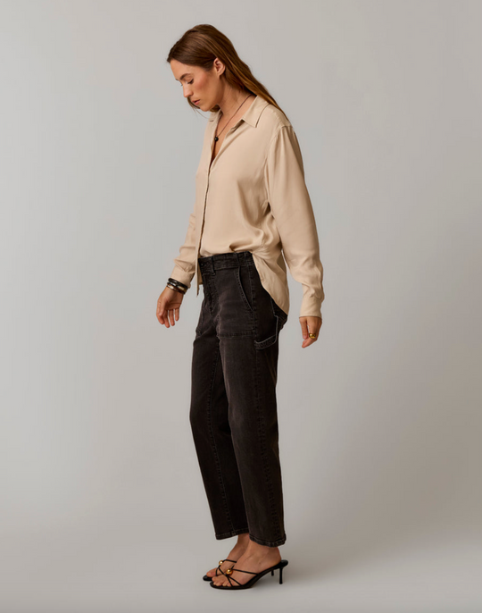 Carve Corey Denim Pant in Washed Black – side
