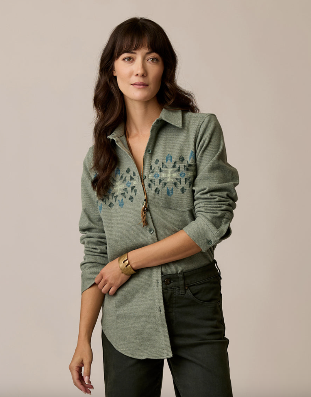 Carve Fairbanks Supersoft Shirt in Laurel Motif – front