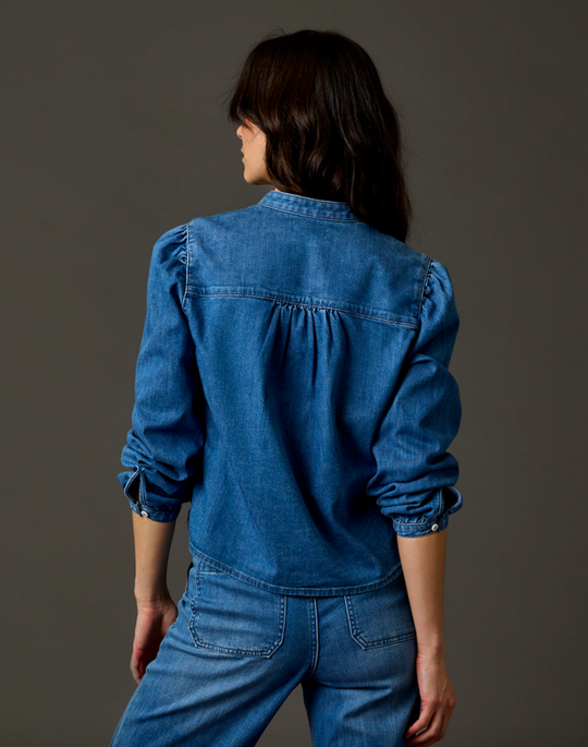 Carve Marin Lightweight Denim Top in Magnolia – back
