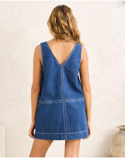 Cece Contrast Stitch Mini Dress