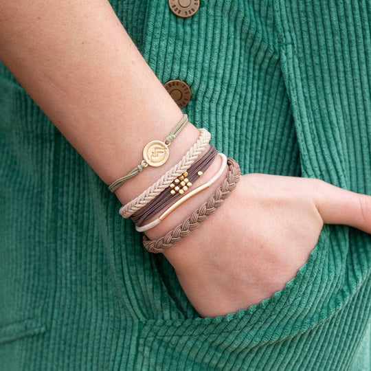 "Climb" Gold Mountain Peak Charm Hair Tie Bracelets - Davidson Provision Co.