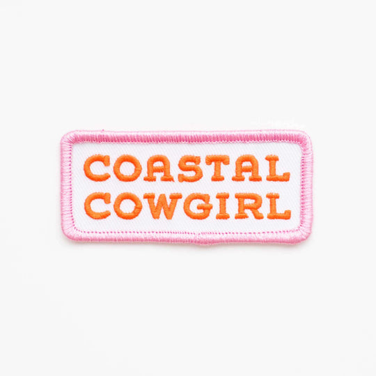 Coastal Cowgirl Embroidered Iron on Patch (Pink+Orange) - Davidson Provision Co.