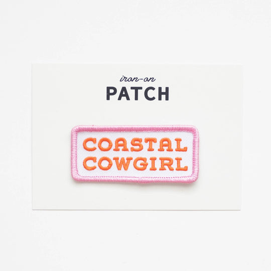 Coastal Cowgirl Embroidered Iron on Patch (Pink+Orange) - Davidson Provision Co.