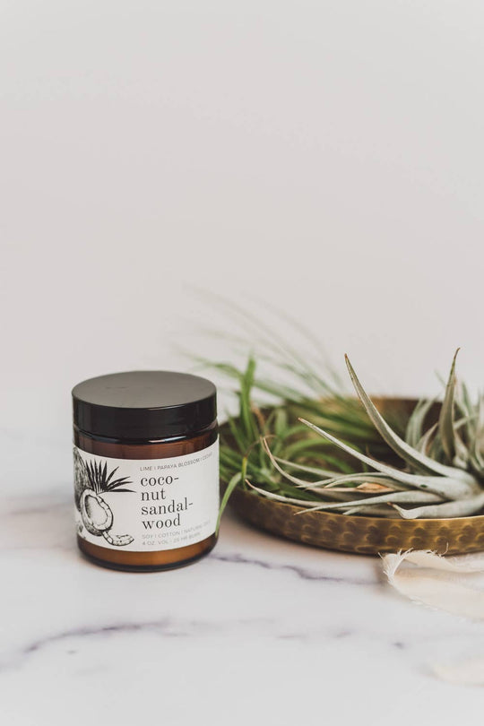 Coconut Sandalwood Natural Soy Candle 9 oz - Davidson Provision Co.